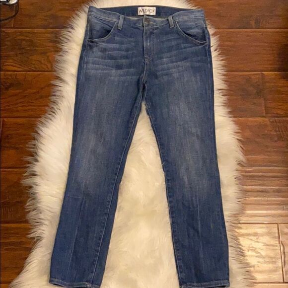 Wildfox Marissa Boyfriend Fit Blue Distressed Denim Jeans Festival Casual Boho - Picture 2 of 11